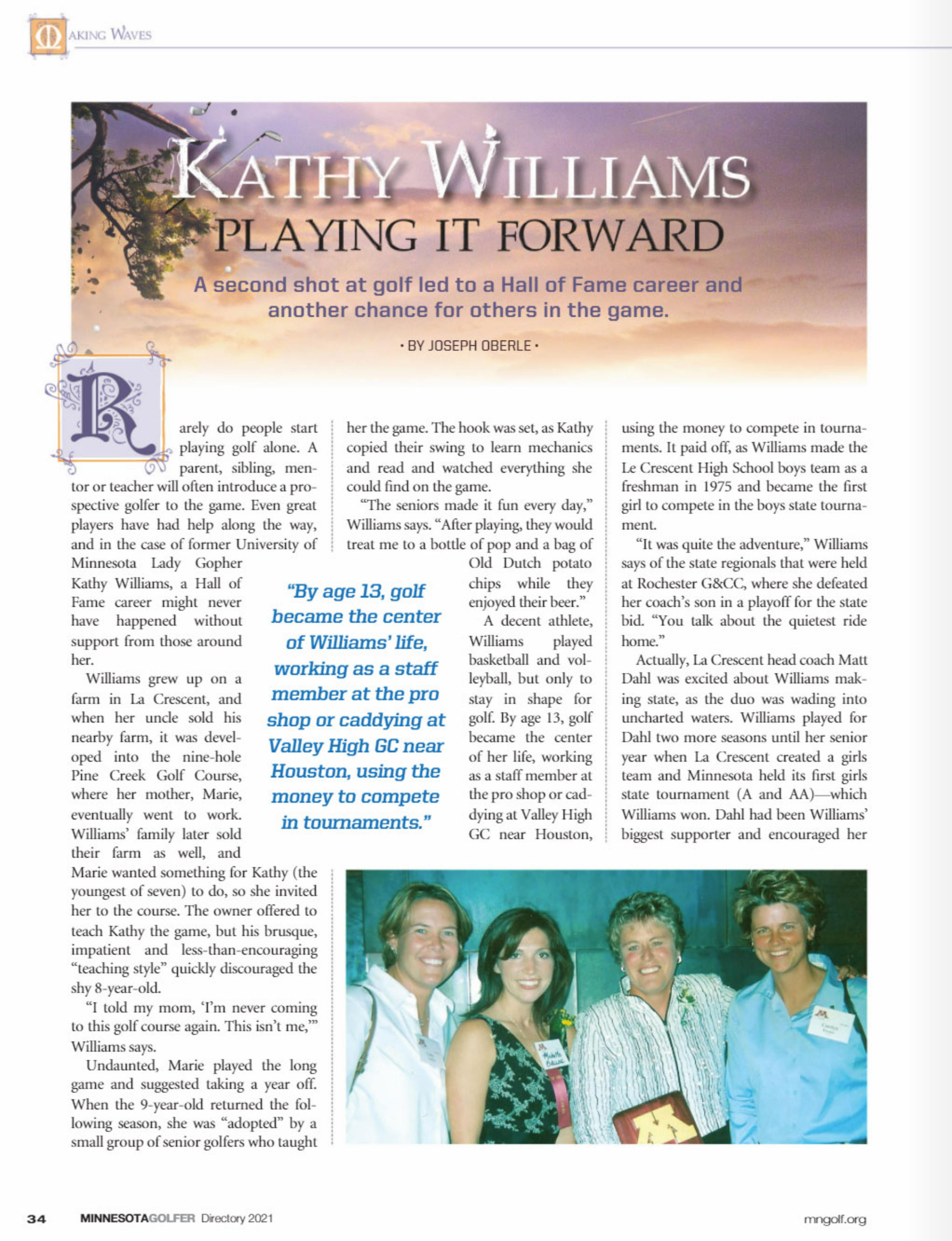 Minnesota Golfer: Kathy Williams - Playing it forward